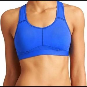 Athleta Caspian Blue Hullabrallo Sport Bra High Support Wireless